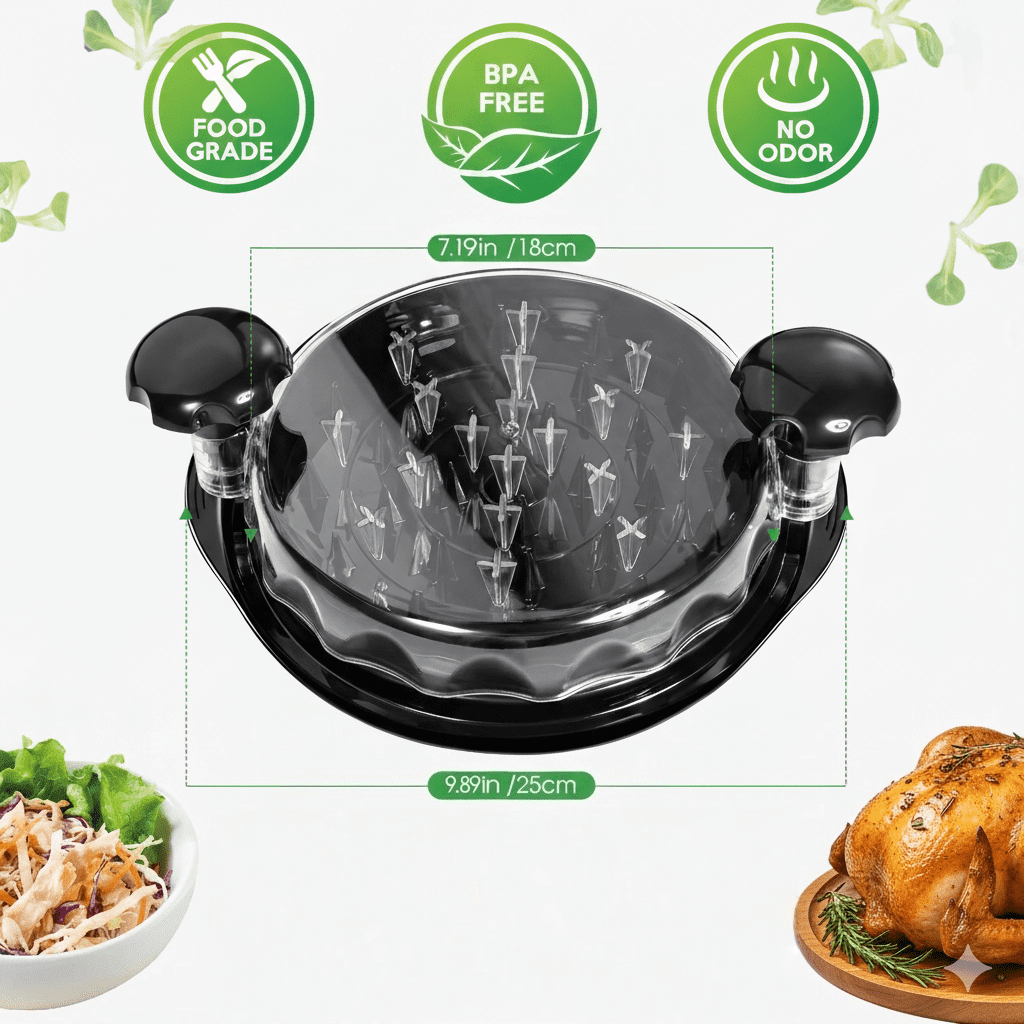 Chicken Shredder Tool Twist (Large 10 Inch), Meat Shredder for Pulled Pork Beef & Chicken, BPA Free with Anti-Slip Base & Handle, Kitchen Gadget, 1 Count