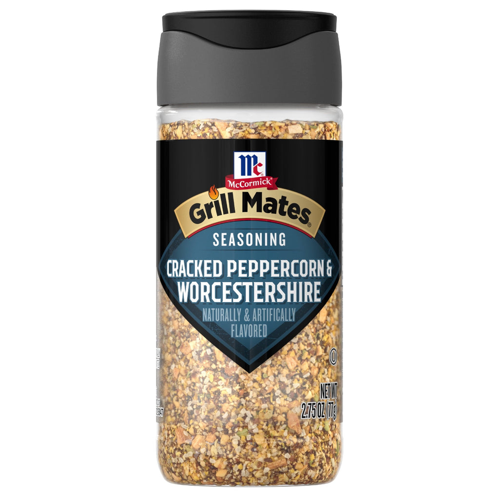 Kosher Cracked Peppercorn & Worcestershire Seasoning, 2.75 oz Bottle