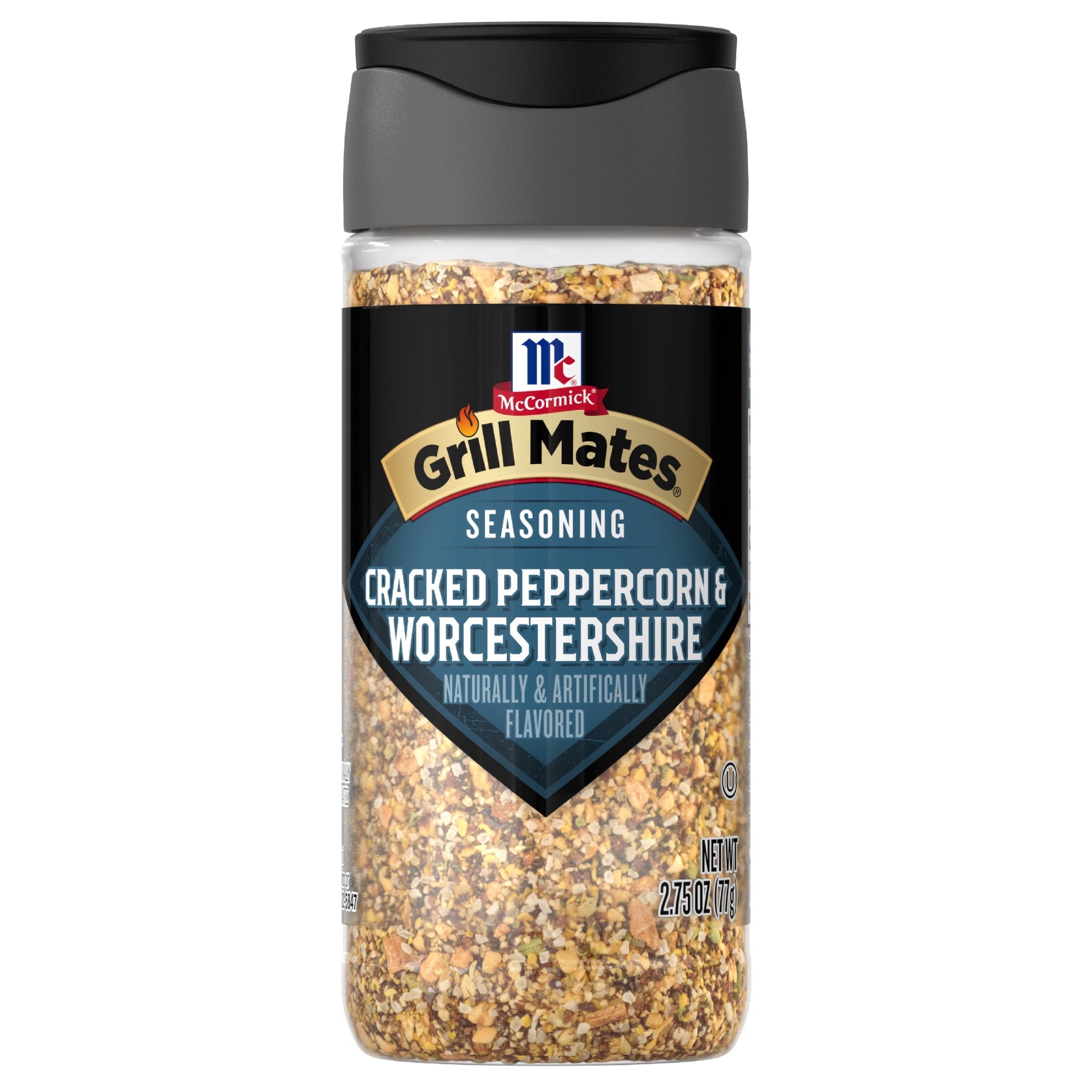 Kosher Cracked Peppercorn & Worcestershire Seasoning, 2.75 oz Bottle