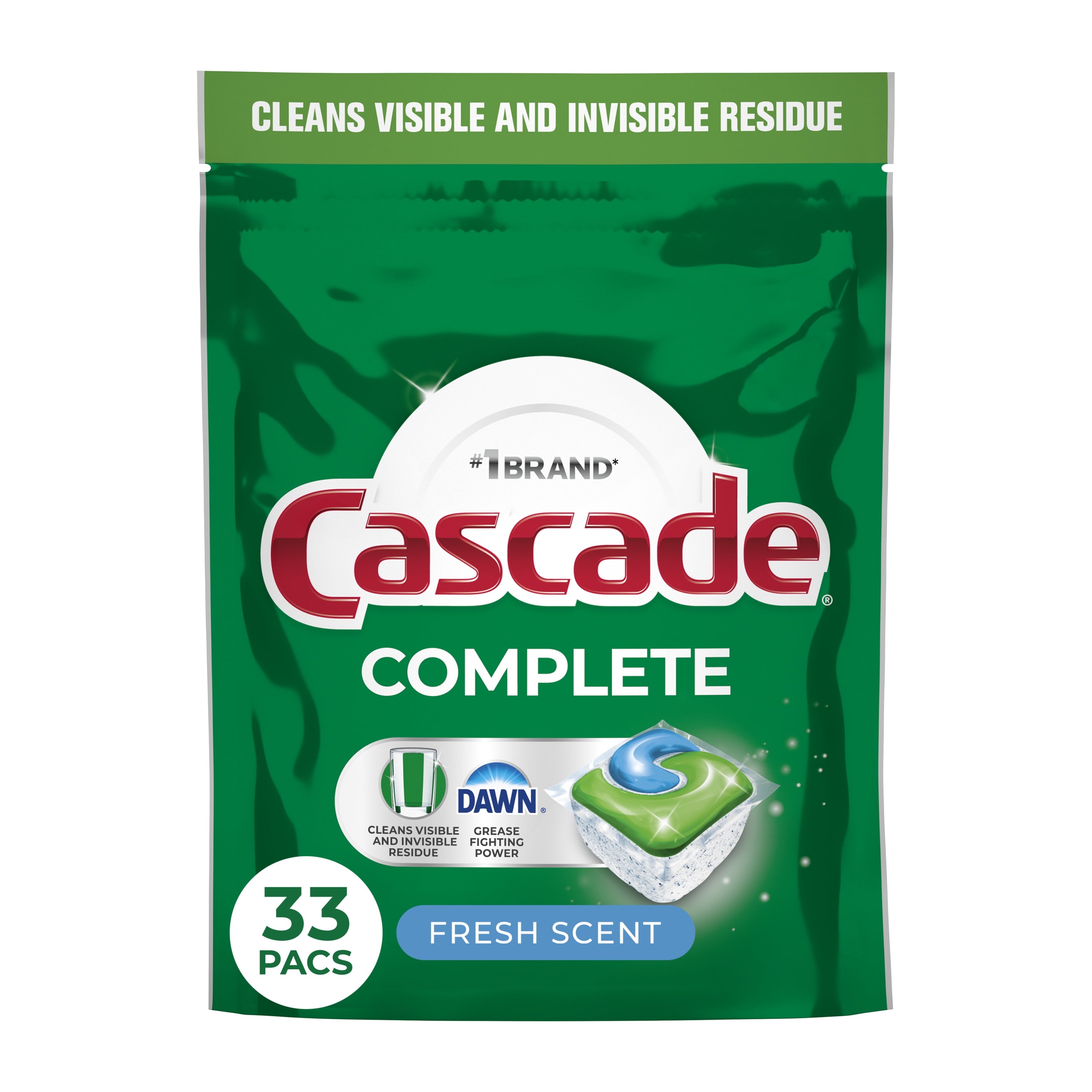 Complete Dishwasher Pods, Dishwasher Detergent, Dish Detergent Soap, Fresh, 33 Count