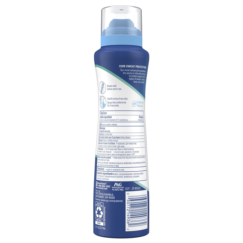 Clinical Strength Dry Spray Antiperspirant & Deodorant for Women, Light & Fresh Scent, 3.8oz