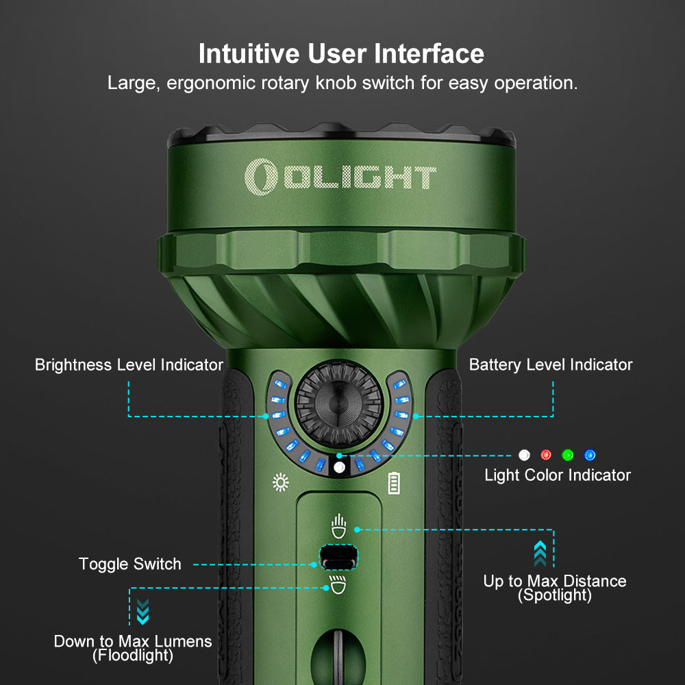 Marauder Mini 7,000 Lumens Bright Flashlight with 600 Meters Beam Distance, Powerful RGB Lights, Magnetic Rechargeable for Outdoors Work, Hunting, and Searching(Midnight Blue)