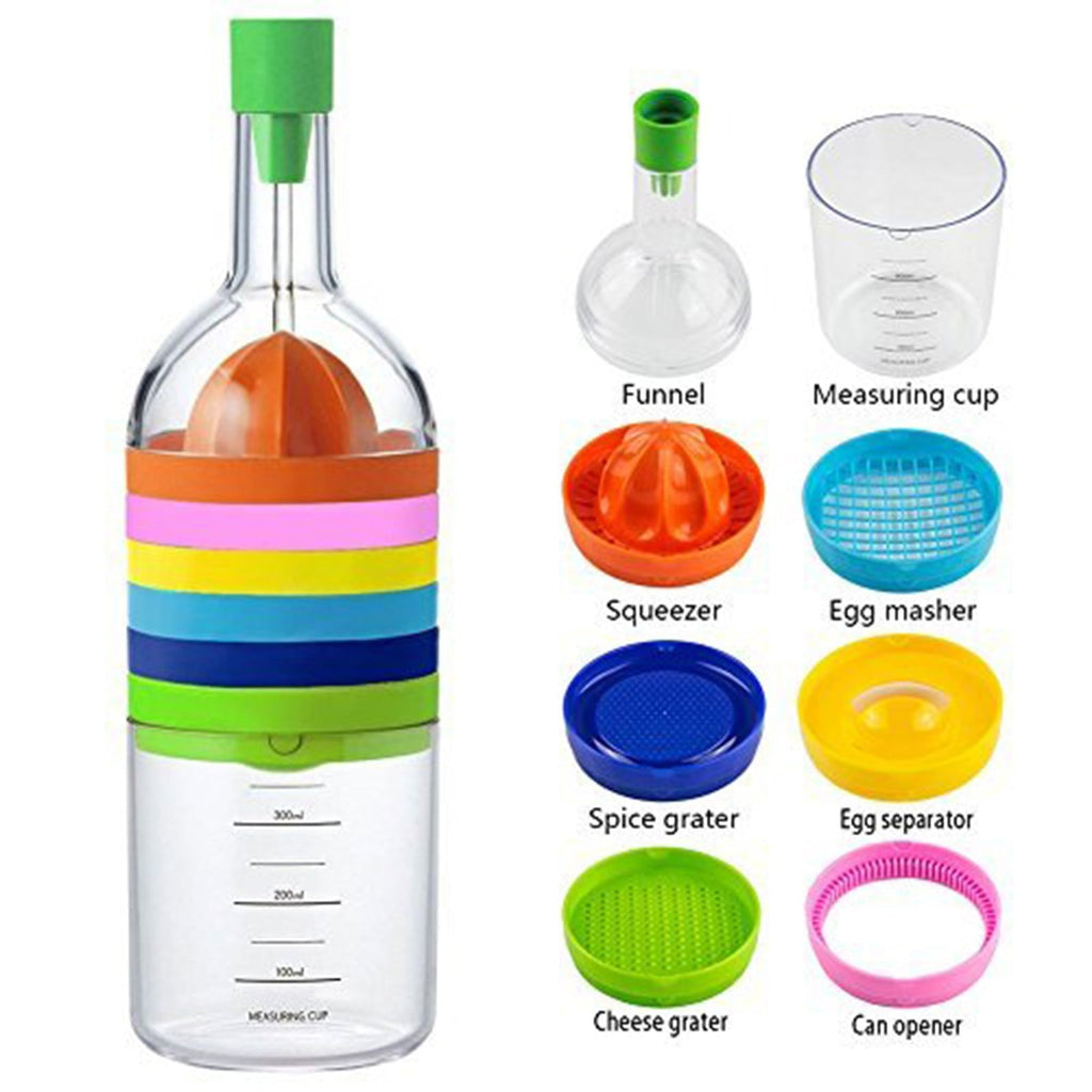Clearance 8 In 1 Kitchen Tool Set All In 1 Multipurpose Kitchen Gadget Kitchen Tool Bottle for Home & Kitchen White