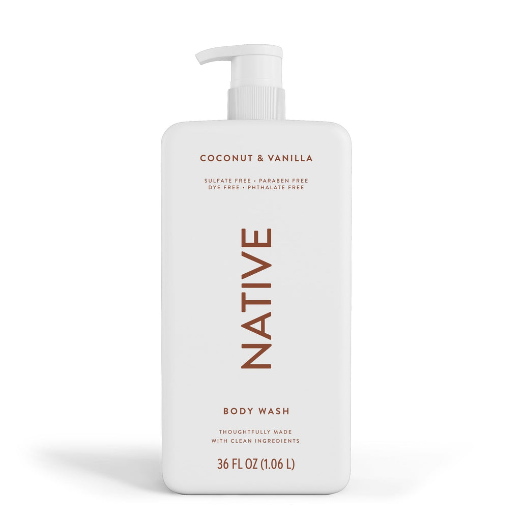 Body Wash, Coconut & Vanilla, Sulfate Free, Naturally Derived Ingredients, 24hr Freshness, for Women & Men, 36 fl oz