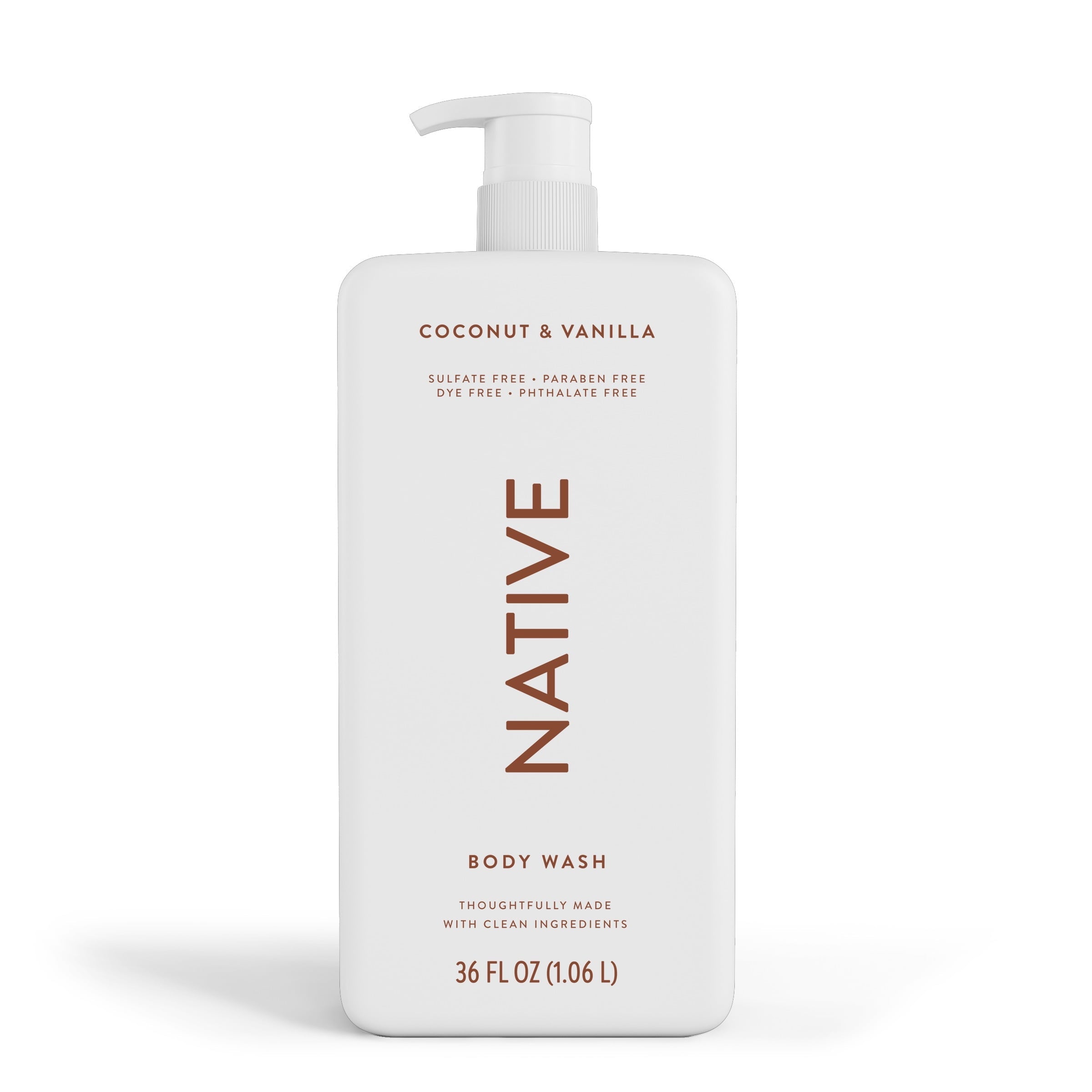 Body Wash, Coconut & Vanilla, Sulfate Free, Naturally Derived Ingredients, 24hr Freshness, for Women & Men, 36 fl oz