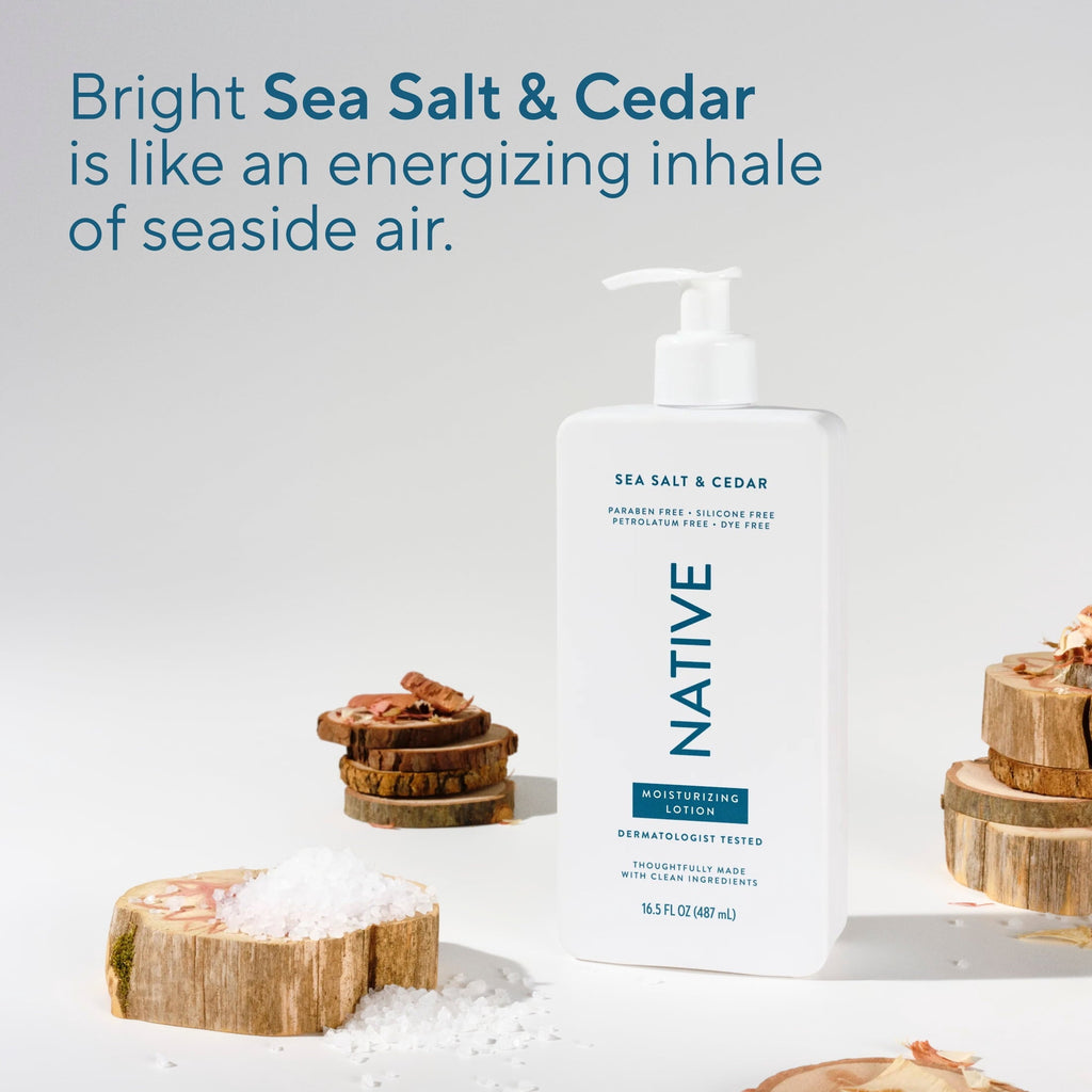 Moisturizing Body Lotion, Sea Salt & Cedar, Daily Dermatologist Tested for Sensitive Skin, for Women & Men, 16.5 fl oz