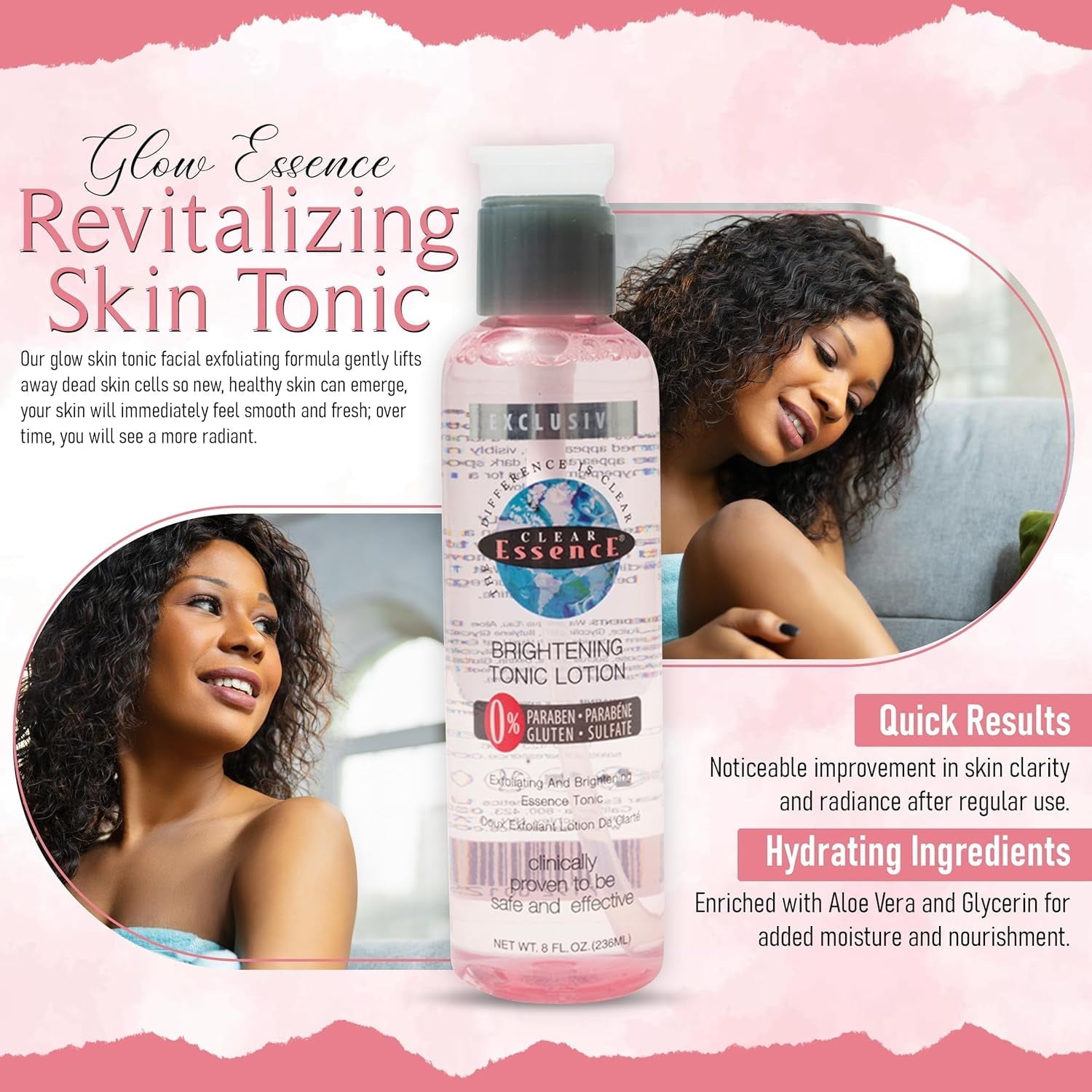 Brightening Tonic Lotion- Face Skin Brightening Blemish Spot Treatment (8 oz.)