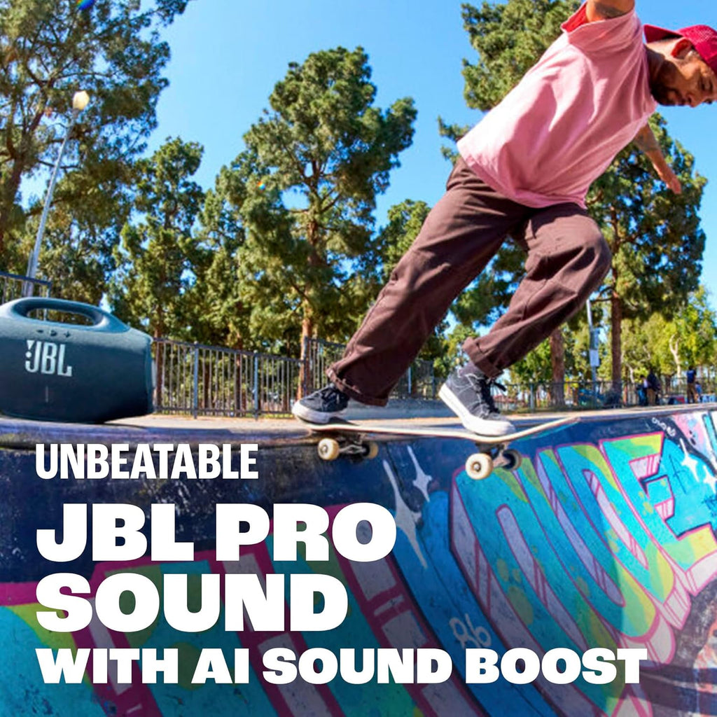 JBL Boombox 4 - Most Powerful Portable Waterproof Speaker with Massive Pro Sound Up to 34 Hours of Playtime & Multi-Speaker Connection by Auracast™ (Black)