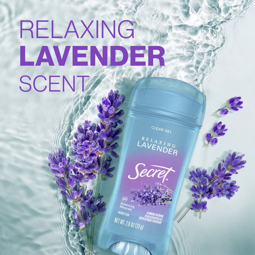 Clear Gel and Deodorant for Women, Refreshing Lavender, 3.4 oz
