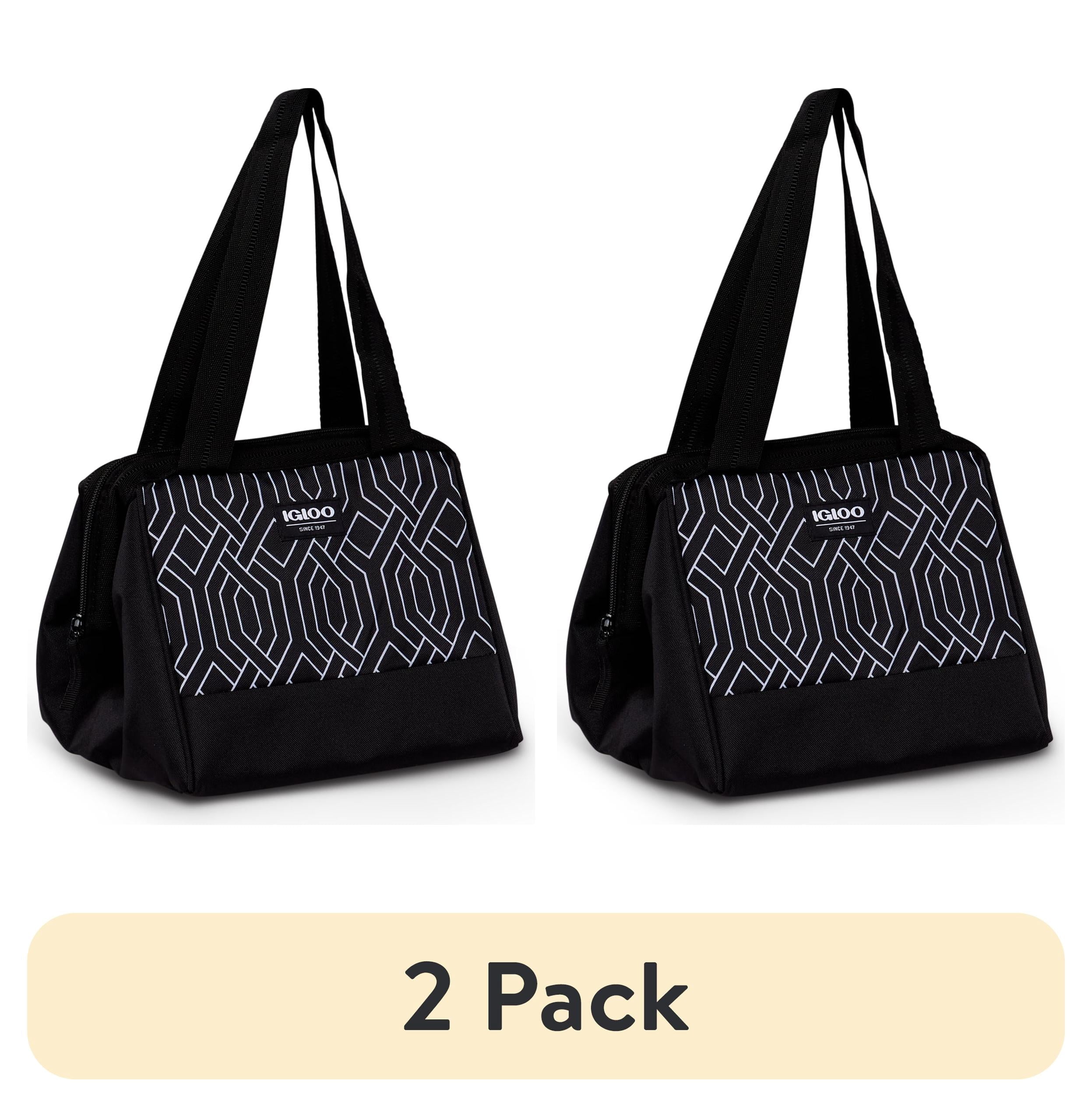 Leftover Polyester Lunch Tote Cooler, 9 Can Capacity, Black and White, Well Suited to Hot or Cold Meals Away from Home