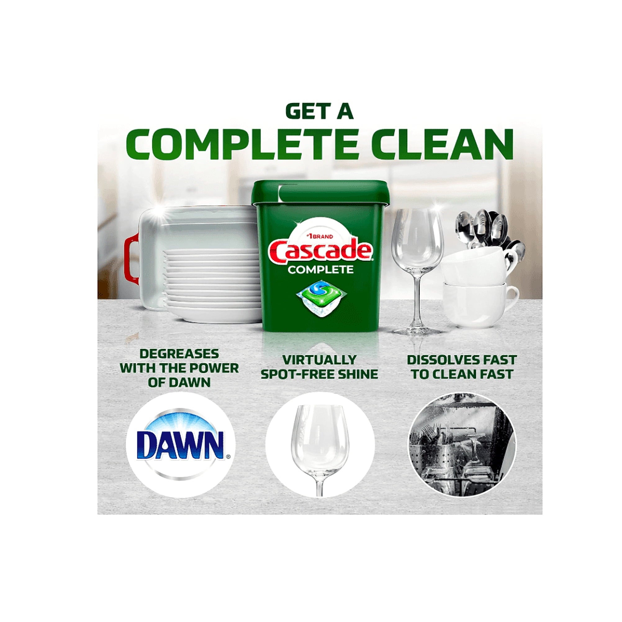 Complete Dishwasher Detergent ActionPacs, Fresh, 93 Count