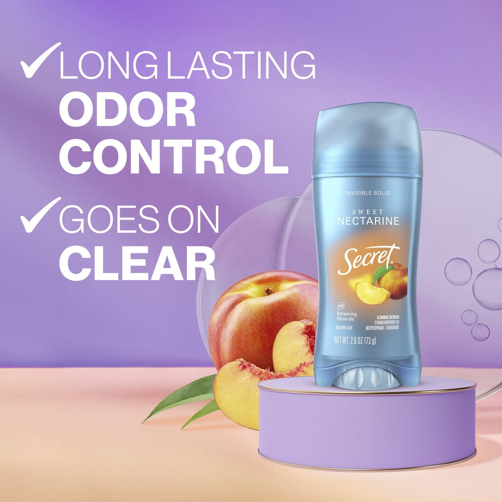 Fresh Antiperspirant Deodorant Invisible Solid for Women, Nectarine, 2.6 oz