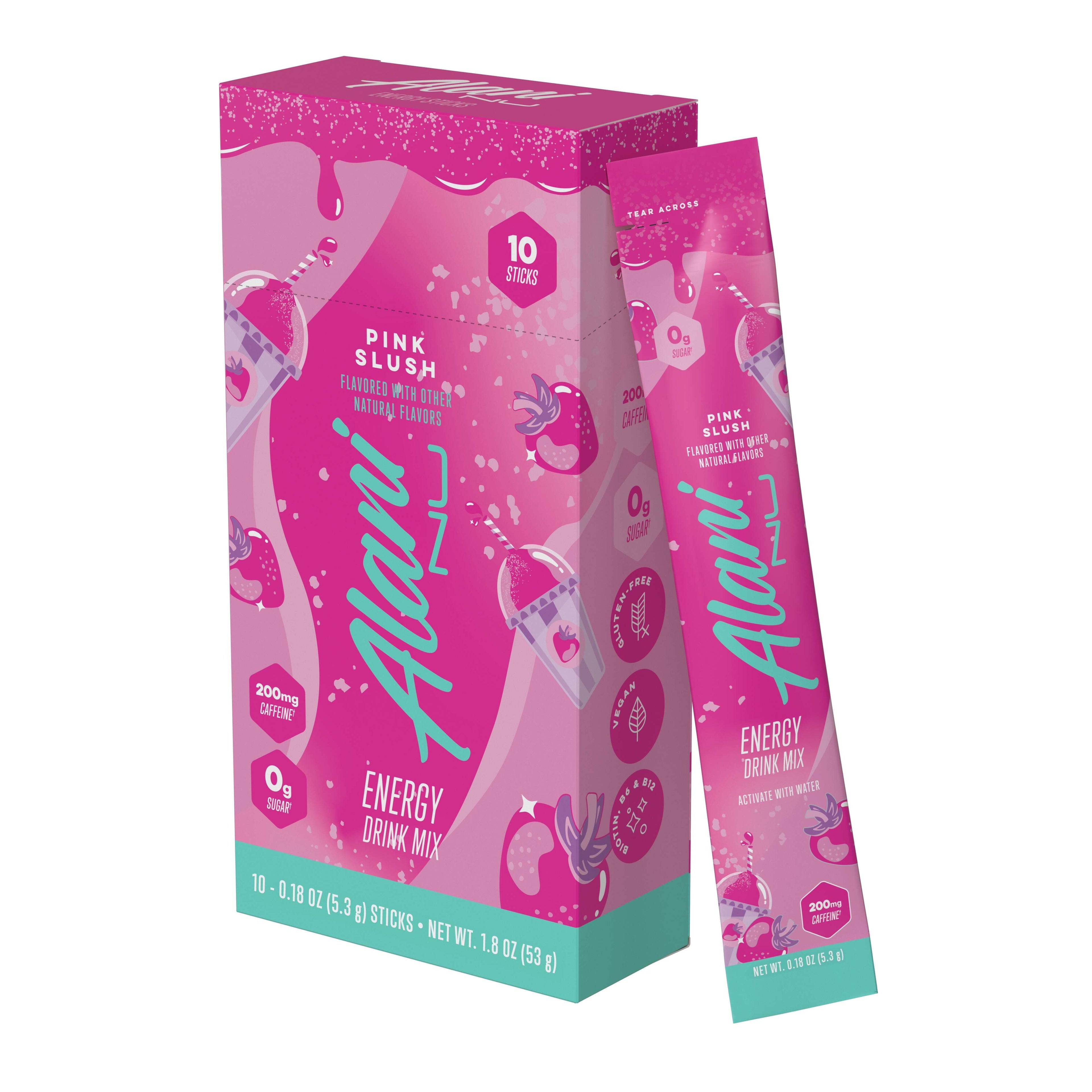 Energy Sticks, Pink Slush, 10 Count, 200mg Caffeine, Zero Sugar