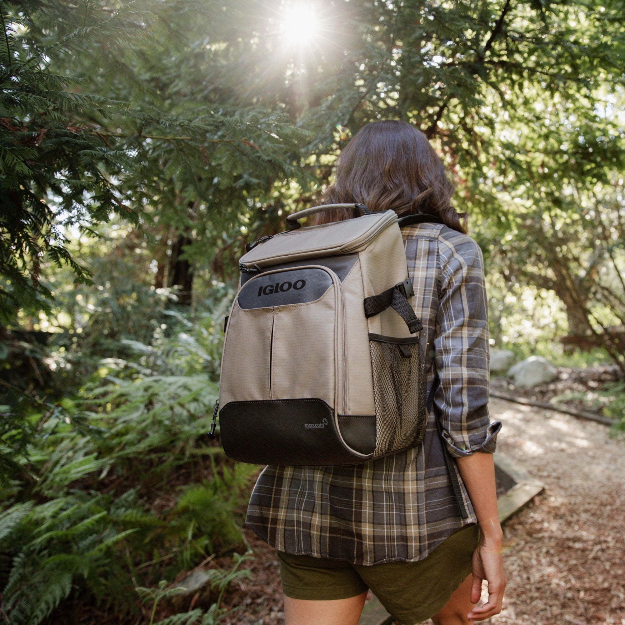 Igloo Trek Backpack Soft-Sided Cooler with 24 Can Capacity in Sandstone Tan