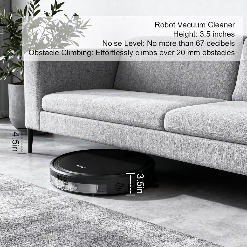 Robot Vacuum and Mop Combo, 2 in 1 Mopping Robotic Vacuum Cleaner w Schedule,Robot Vacuum Self Emptying App/Remote,5000Pa Strong Suction, Slim, Ideal for Hard Floor, Pet Hair (F7s)