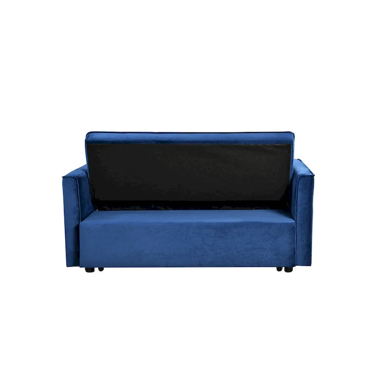 Modern Velvet Futon Loveseat with Reclining Backrest & Pockets, Seats 2 ?Dark Gray / Light Gray / Blue / Black