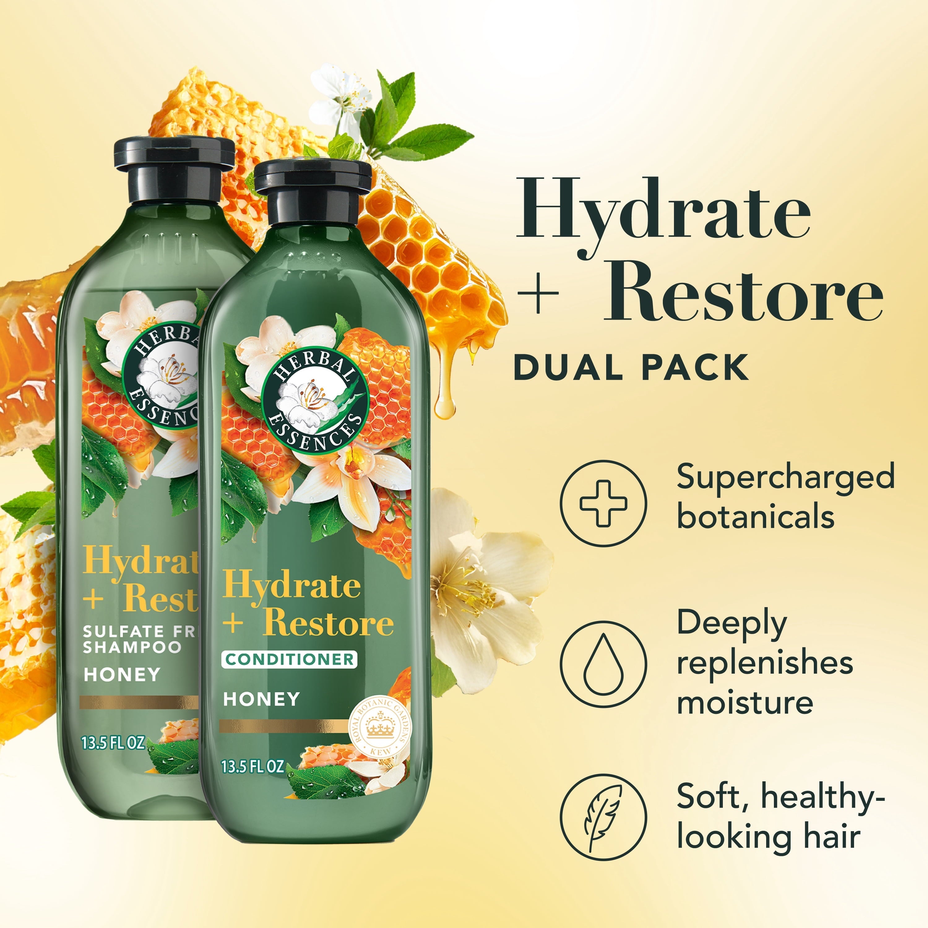 Honey Shampoo & Conditioner Dual Pack for Nourished & Healthy Hair, 13.5 fl. oz. Each