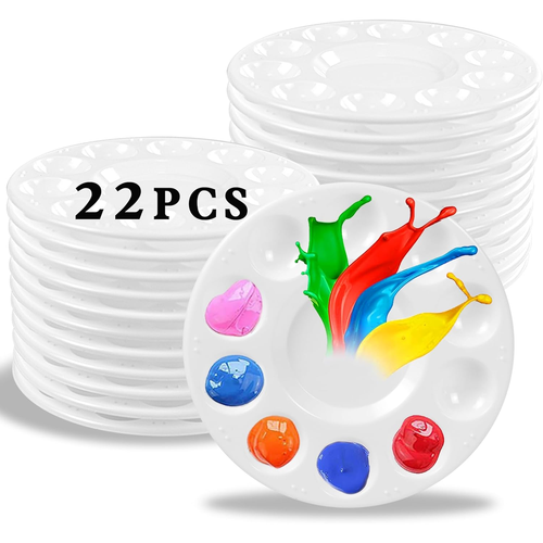 22pcs Paint Palettes, Plastic Paint Tray Palette, Paint Pallets for Kids or Students to DIY Craft Class or Art Class,...