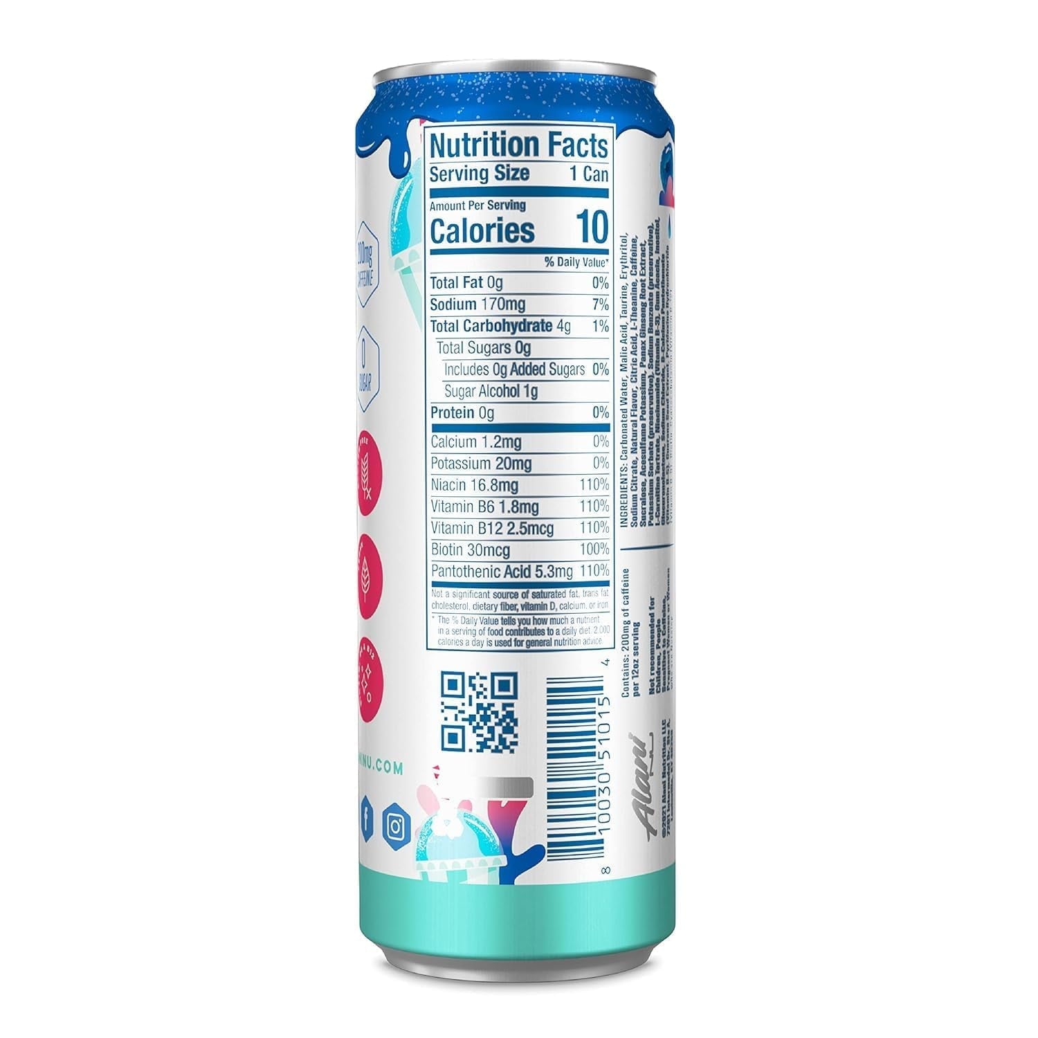 New Alani Energy Drinks Variety Pack - Blue Slush, Pink Slush, and Watermelon Wave, Sugar-Free & Low-Calorie (12 fl oz, Pack of 6)