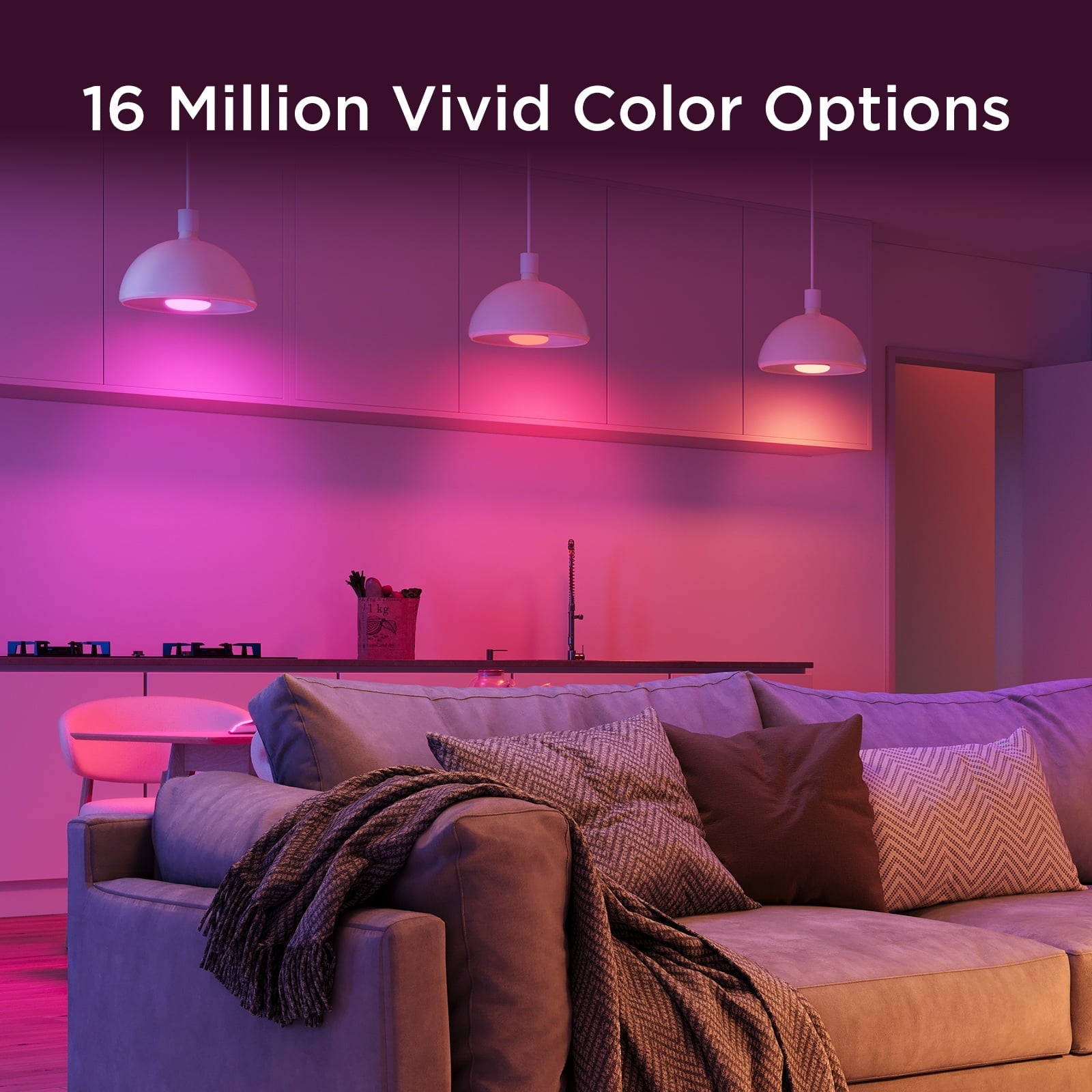 1000LM RGBWW Smart BR30 LED Smart Bulb 2 Pack,16 million Color Options For Color Changing Effect