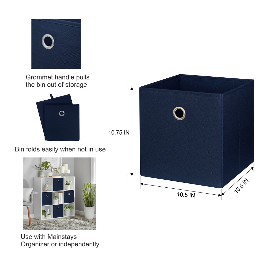 Collapsible Fabric Cube Storage Bin, Rich Black