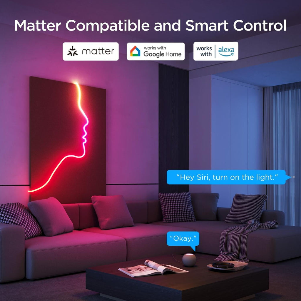 Neon Rope Light 2,16.4ft,Black