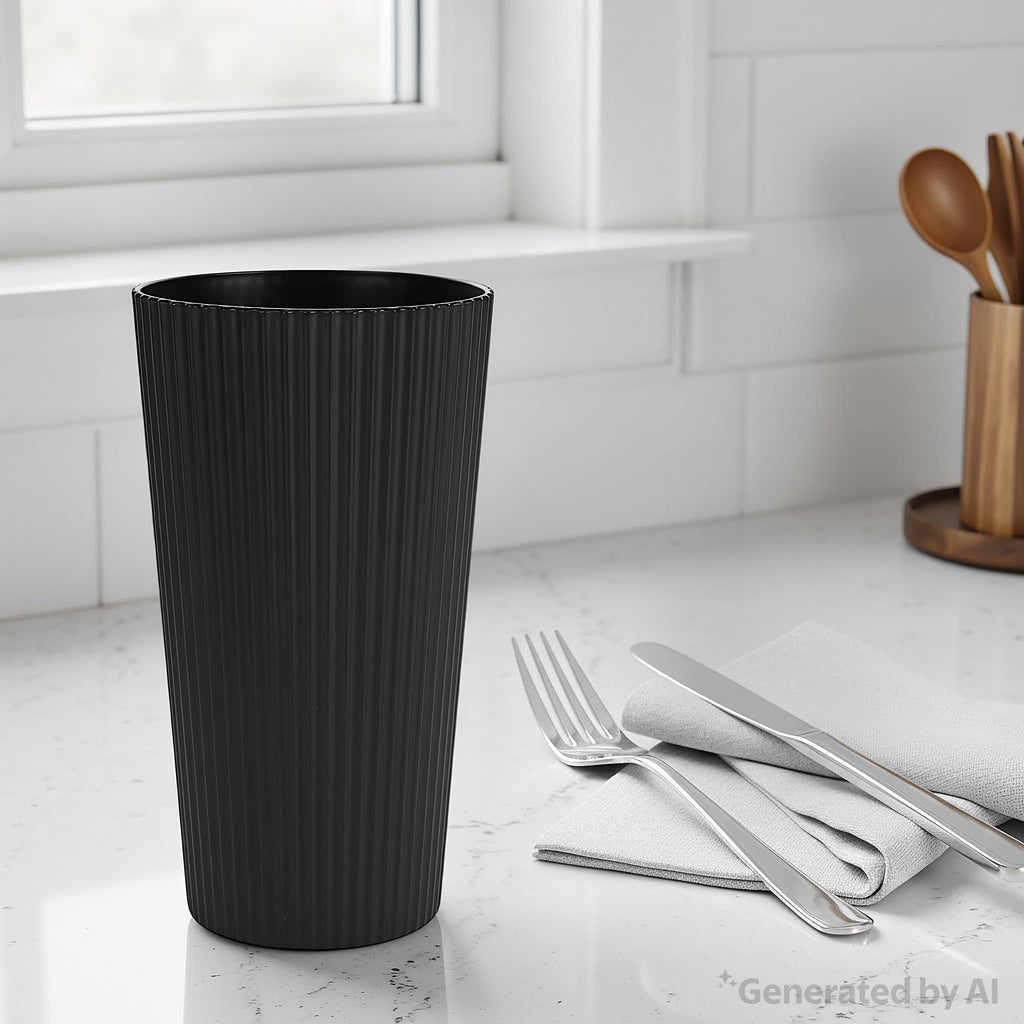 Black Eco-Friendly Recycled Plastic Beverage Tumbler, 26-Ounce