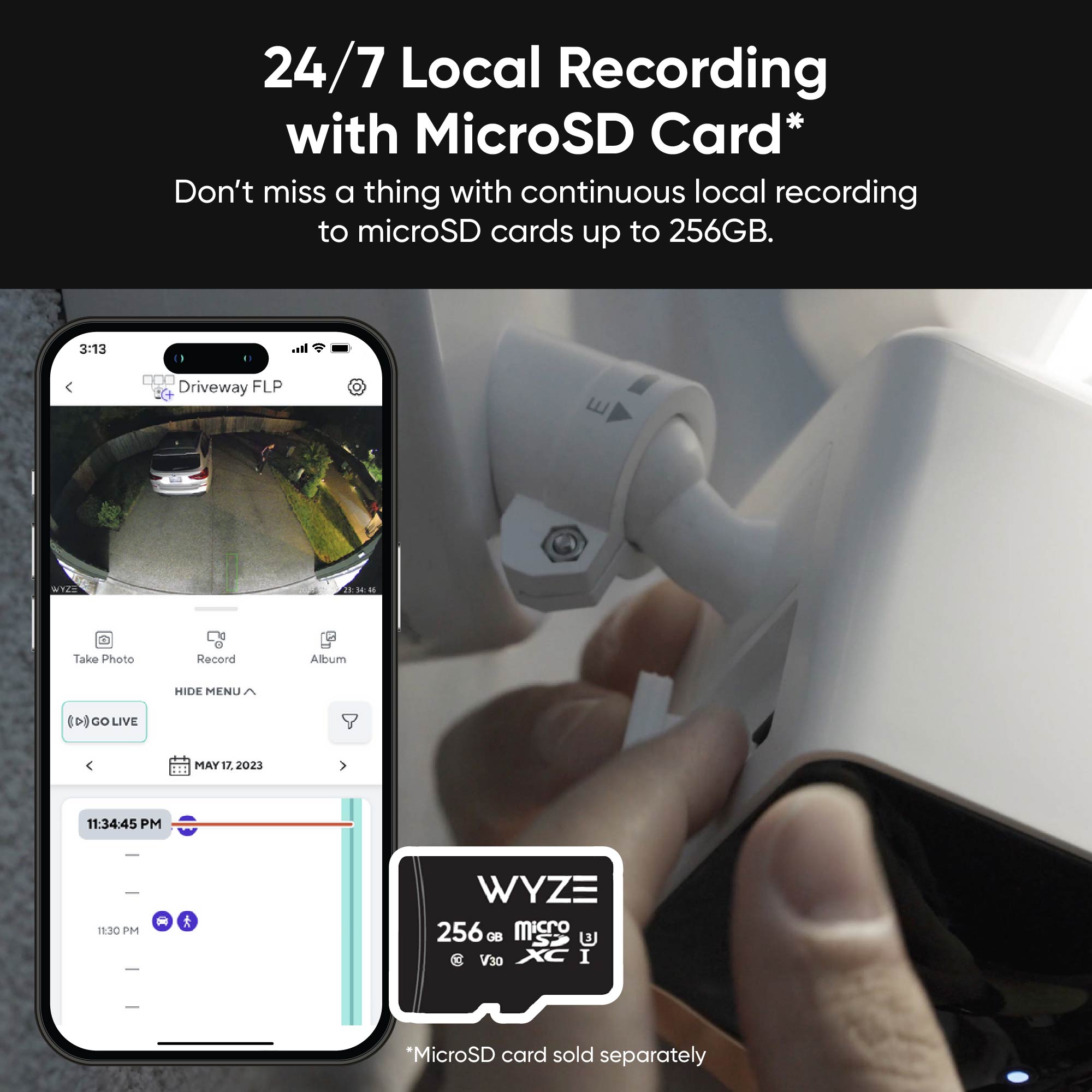 Box Wyze - Floodlight Camera Pro, 3000 Lumen LEDs, 180° Wide View, 2k HD Outdoor Wi-Fi Floodlight Home Security Camera - Black