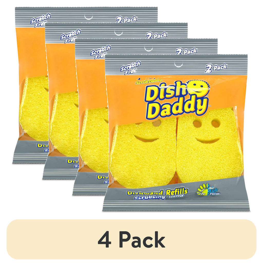 (4 pack) Dish Daddy Non-Scratch Scrub Dishwand Refills, 2 Count