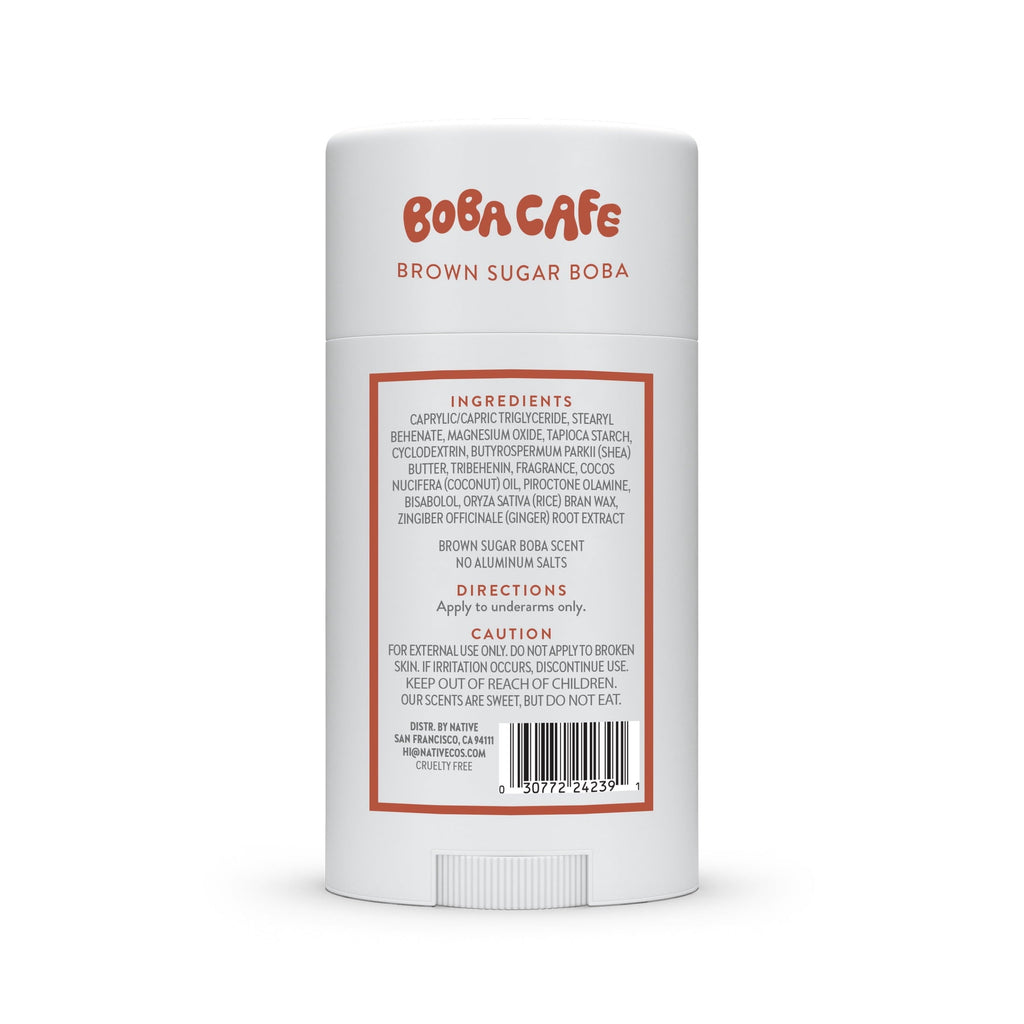 Aluminum Free Deodorant, Limited Edition Brown Sugar Boba, 72 Hour Odor Protection, for Women and Men, Boba Café, 2.65oz