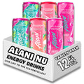 New Nu Energy Drink Trio Variety Pack 12 fl oz - Strawberry Sunrise, Watermelon Wave, Pink Slush
