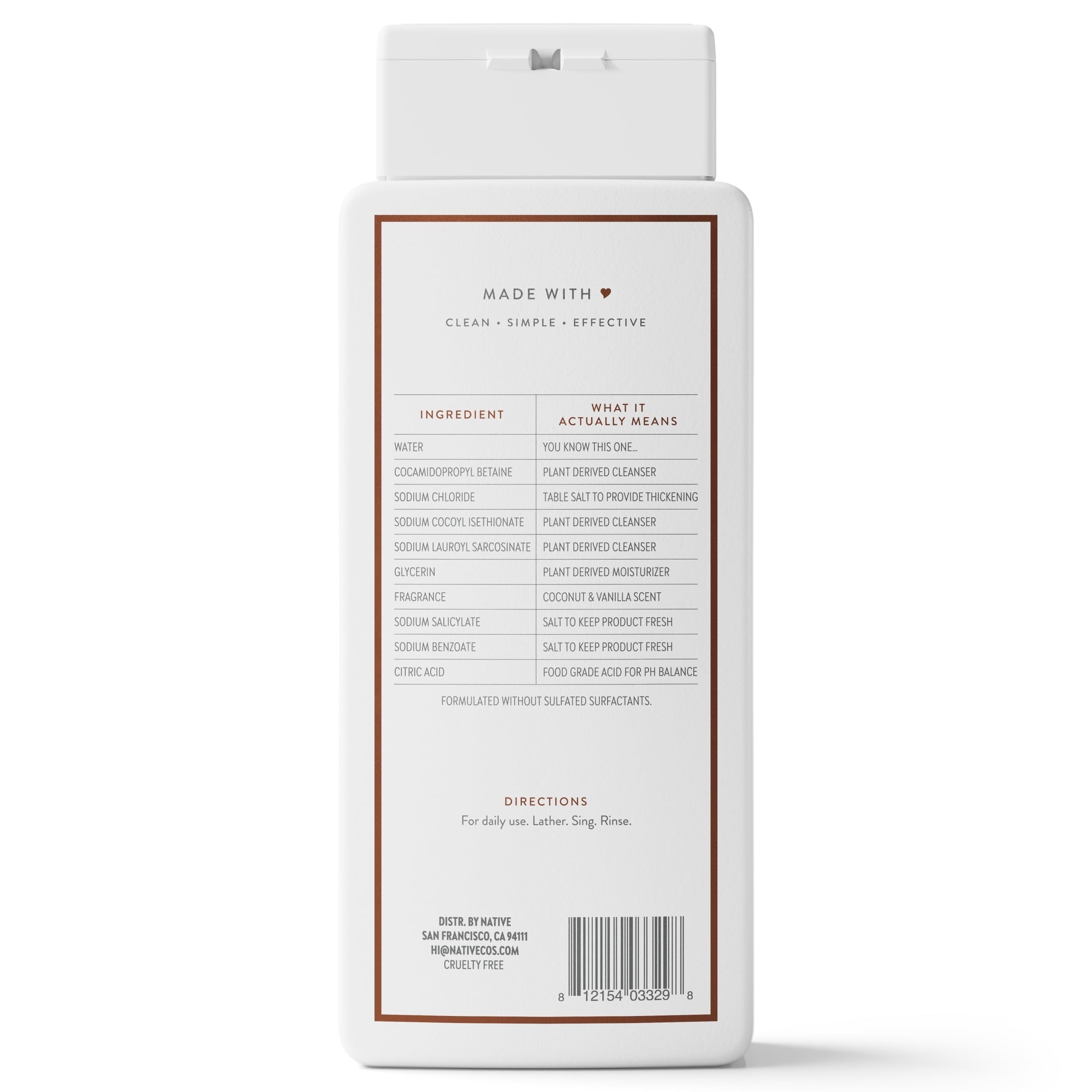 Coconut & Vanilla Body Wash, 18 fl oz
