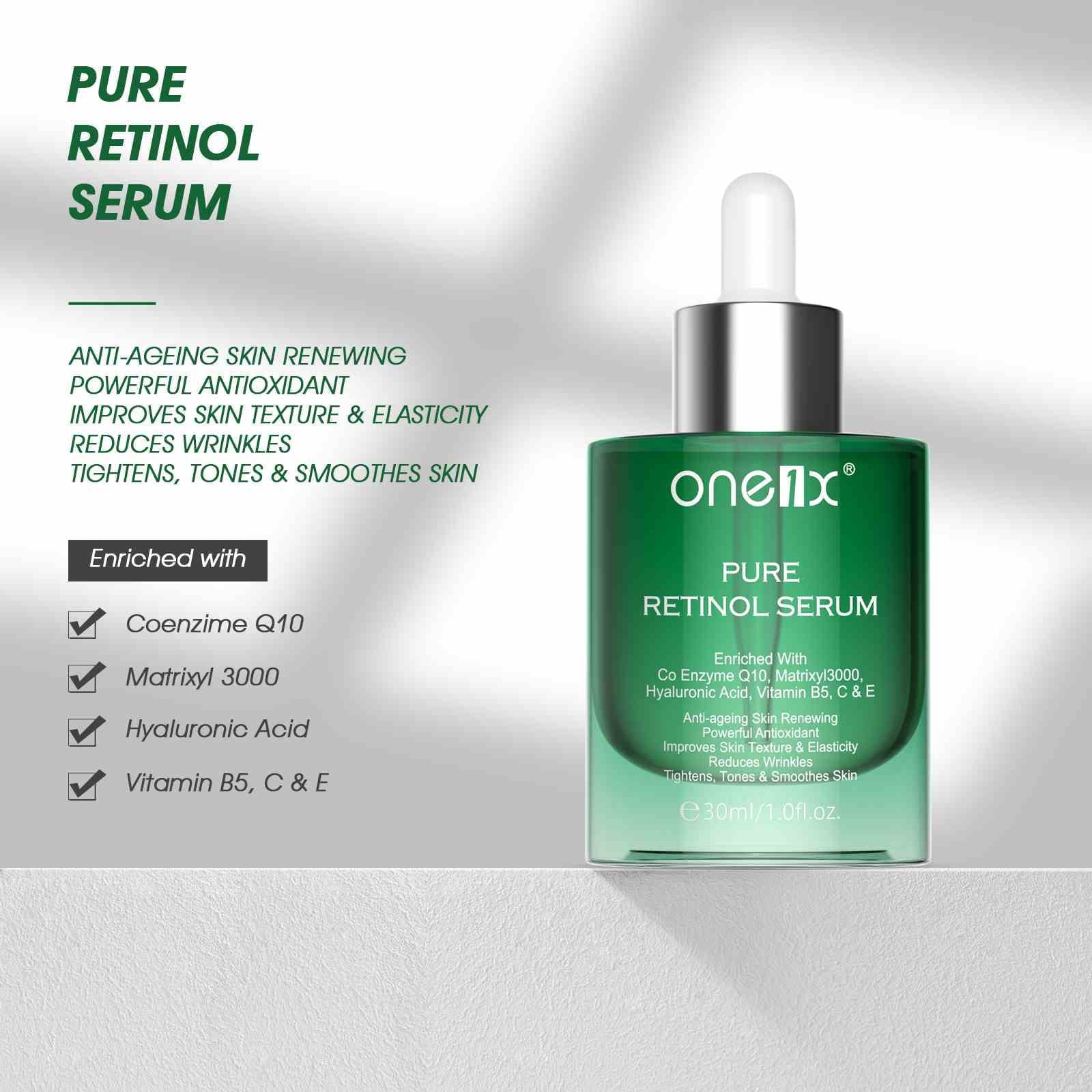 (2 Pack) One1X Retino Serum Essence for and Tightening Skin Day Night Moisturizer for