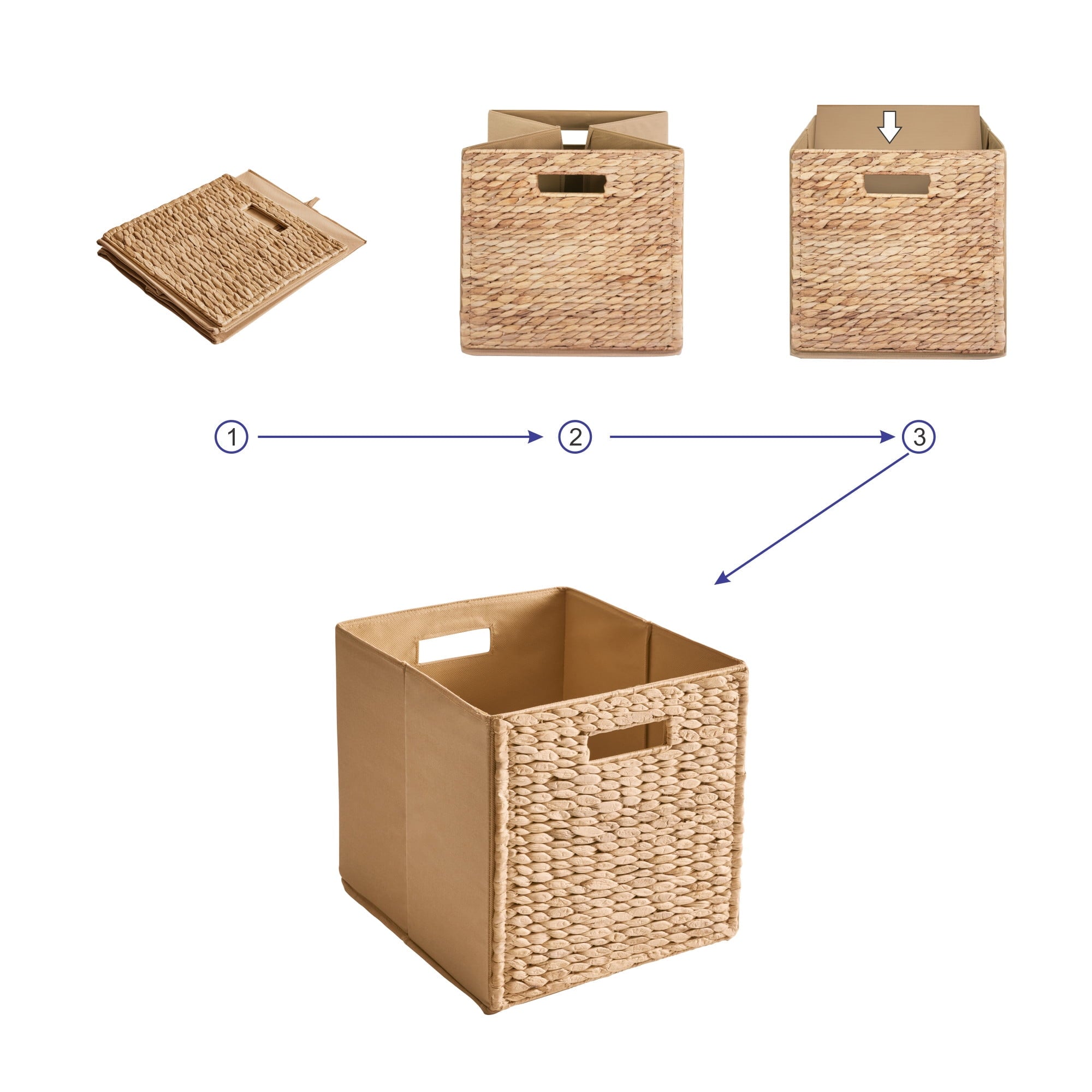 Better Homes & Gardens Collapsible Fabric Cube Storage Bin, Vanilla