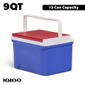 9 QT Laguna Ice Chest Cooler, Blue Red and White