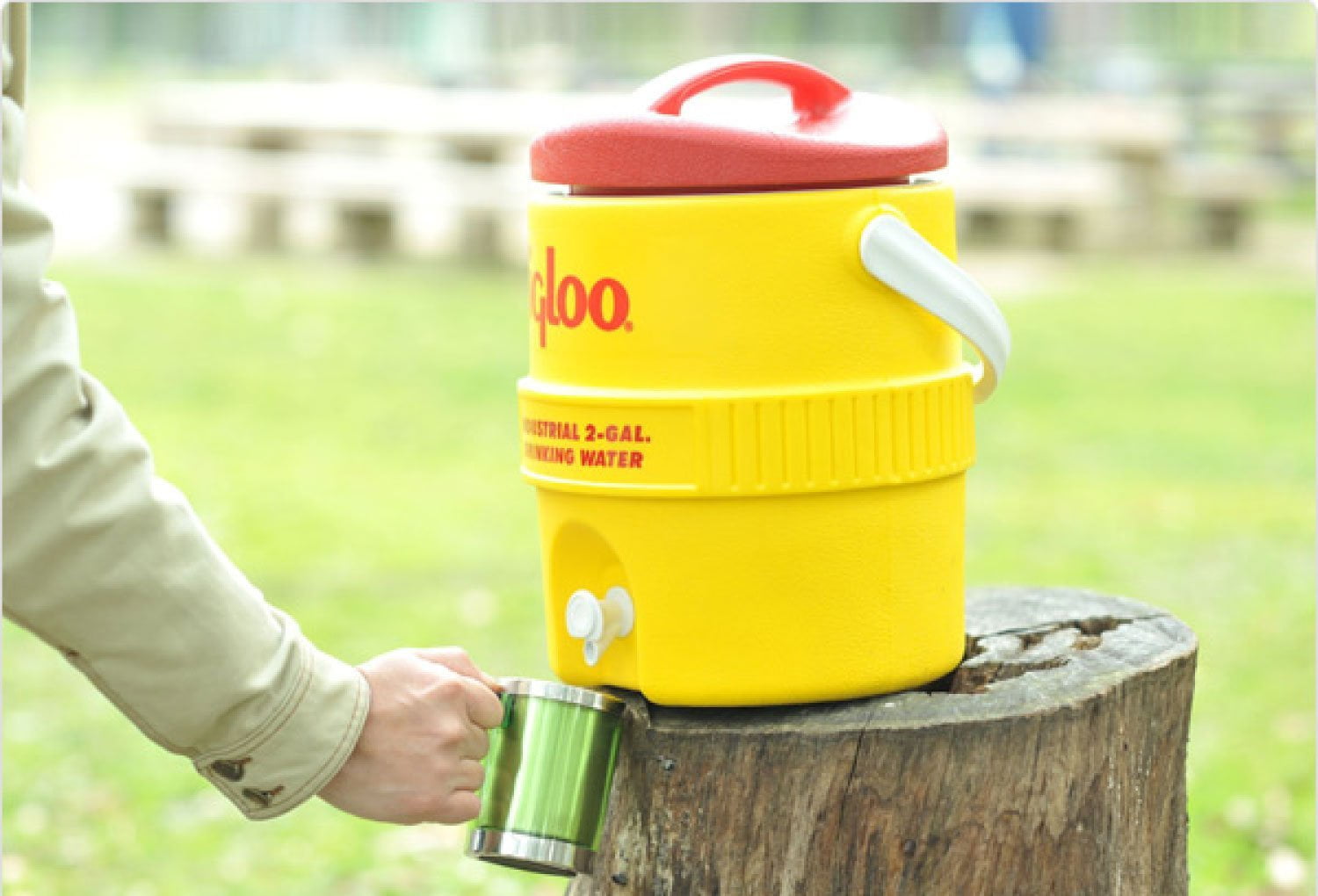 2-Gallon Insulated Water Cooler Jug - Portable Beverage Dispenser - Red
