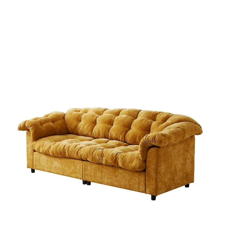99.2 Chenille Comfort Deep Seat Sofa, Upholstered Fluffy Cloud Sofa