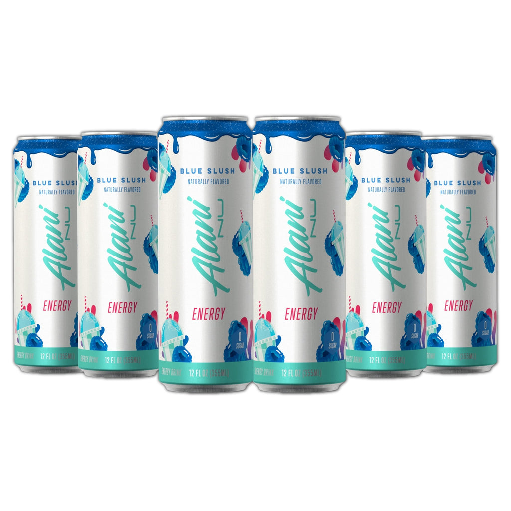 Energy Drinks Blue Slush Zero Suger, Low - Calorie, Energy Boost Drinks 12 oz (6 Pack)