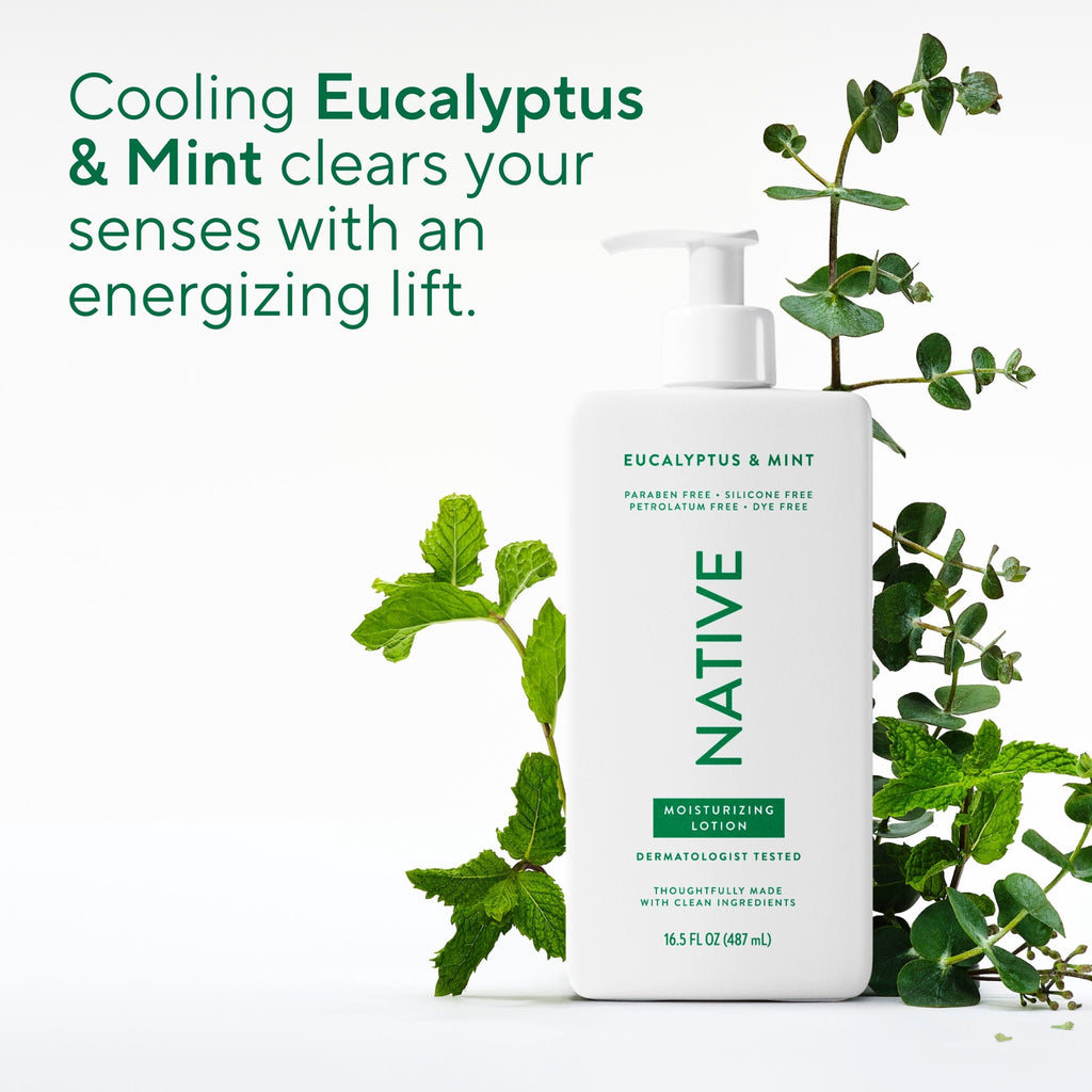 Moisturizing Hand & Body Lotion, Eucalyptus & Mint, Silicone Free, for Men and Women, 16.5 oz