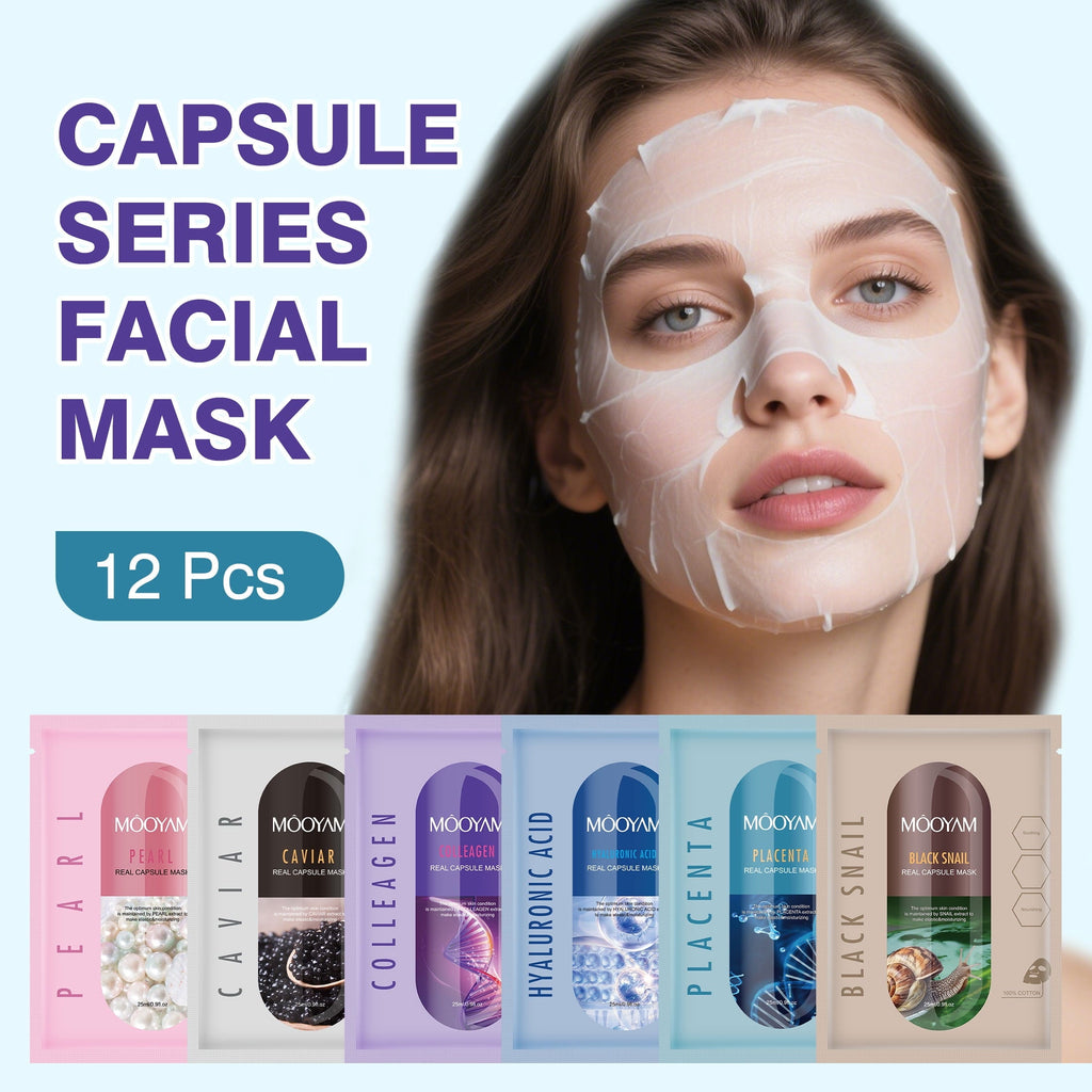 11 Pack Fruit Moisturizing Facial Mask Sheet, Rich in Fruit Essence Face Mask to Brighten and Hydrate Dull Skin