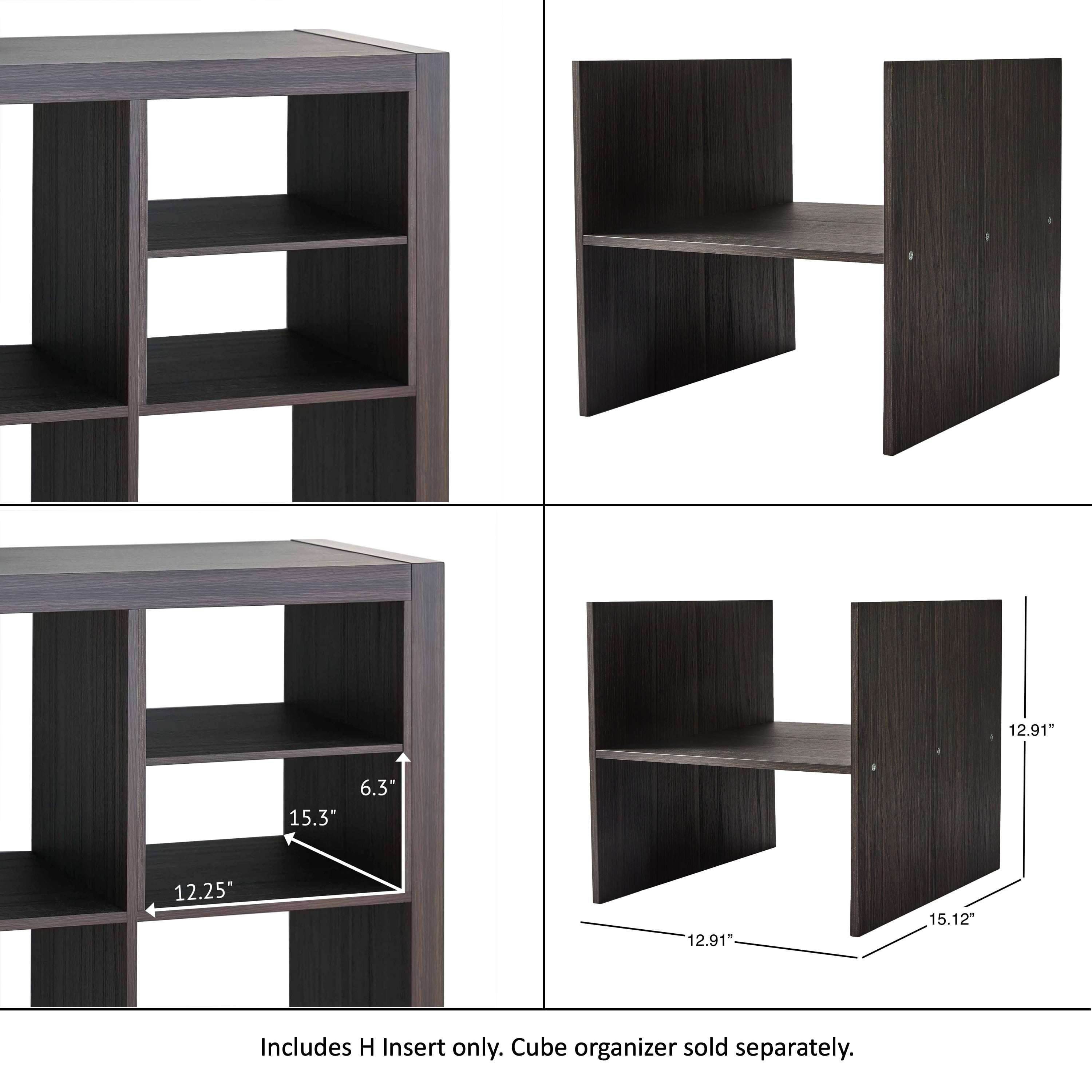 Better Homes & Gardens H Shelf Insert for Cube Organizers, Tobacco Oak