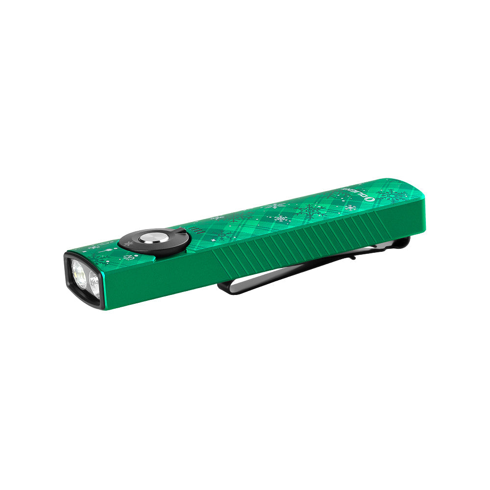 Arkfeld Pro Flat Rechargeable EDC Flashlight with 1300 Lumens LED Light UV and Laser(Red CW 5700K-6700K)