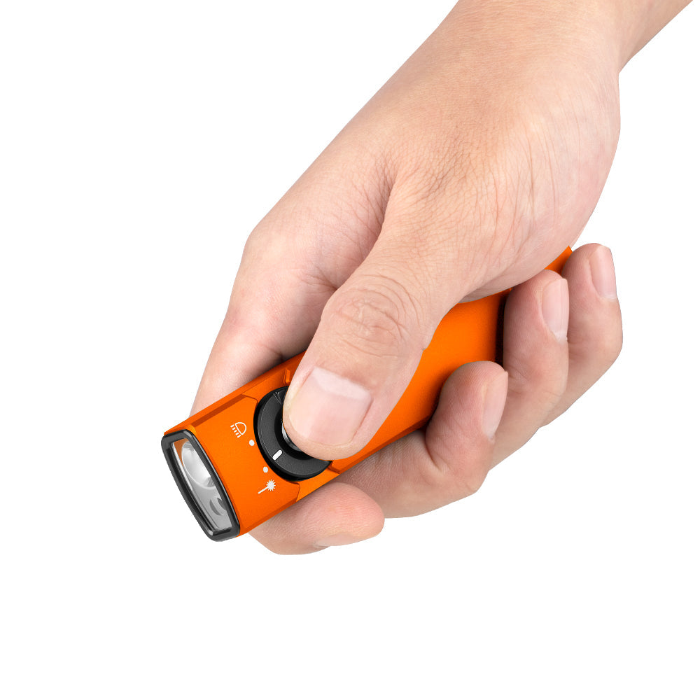 Arkfeld EDC Flat Flashlight, 1000 Lumens LED Light with Green Beam, Rechargeable Battery, Orange