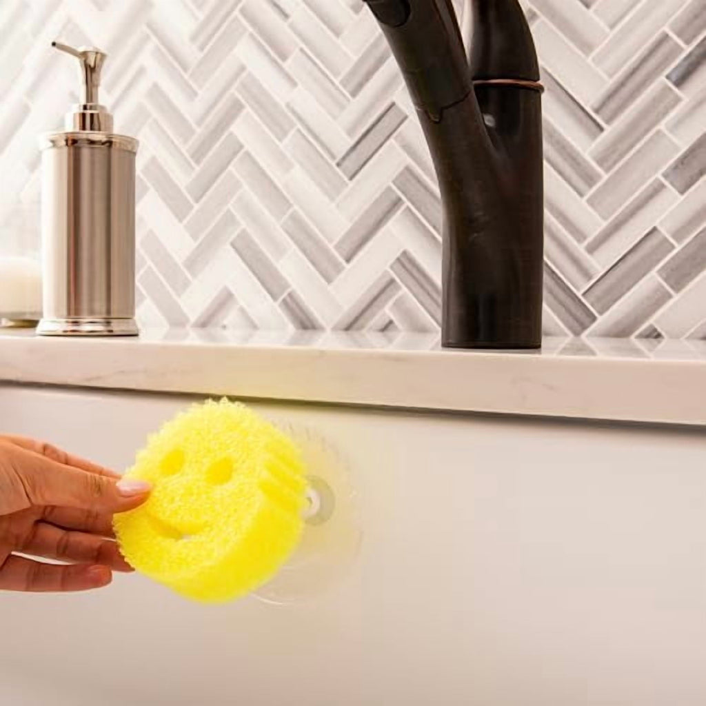 Colors 6ct + Daddy Caddy - Scratch-Free Multipurpose Dish Sponge + Sponge Holder - BPA Free & Made with Polymer Foam - Stain & Odor...