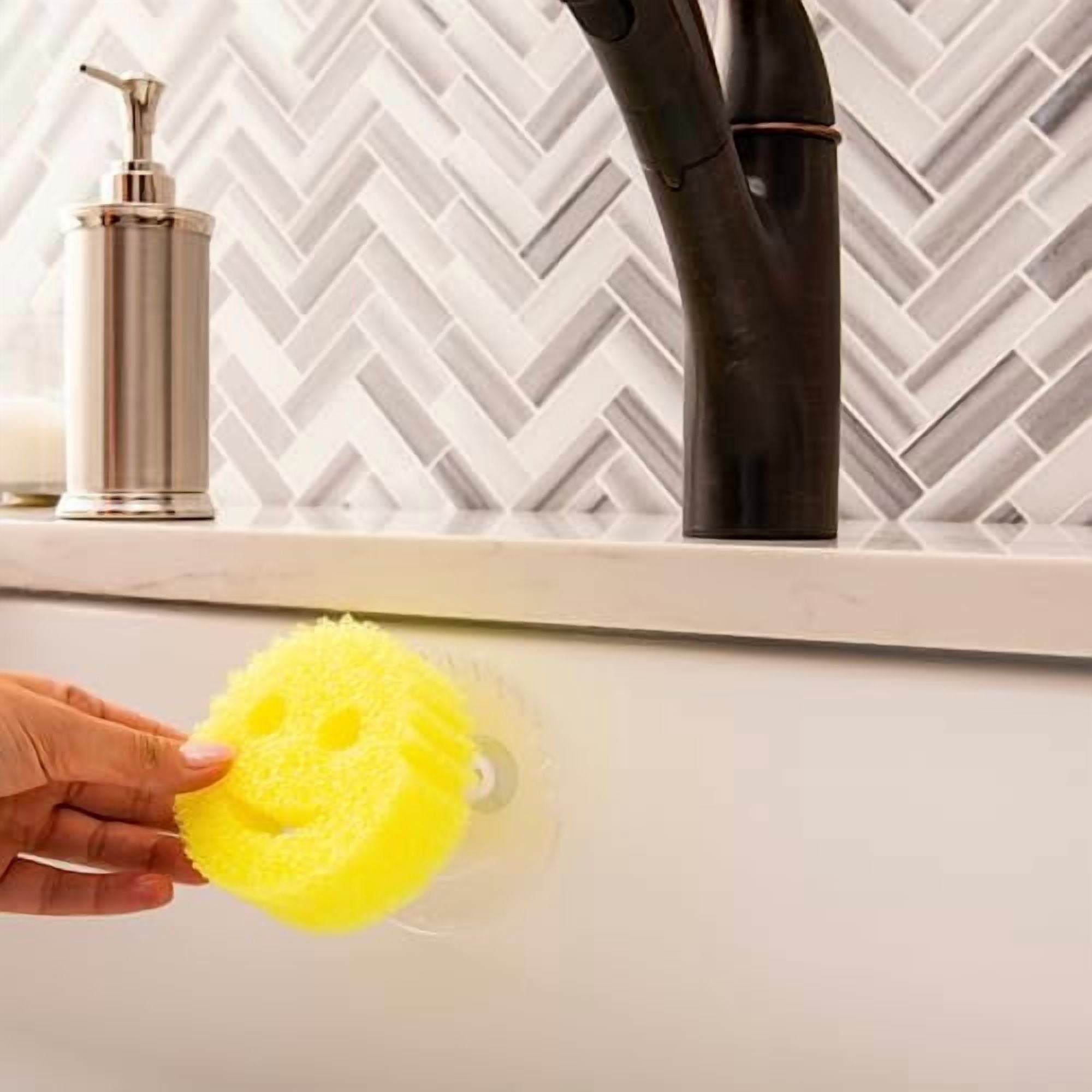 Colors 6ct + Daddy Caddy - Scratch-Free Multipurpose Dish Sponge + Sponge Holder - BPA Free & Made with Polymer Foam - Stain & Odor...