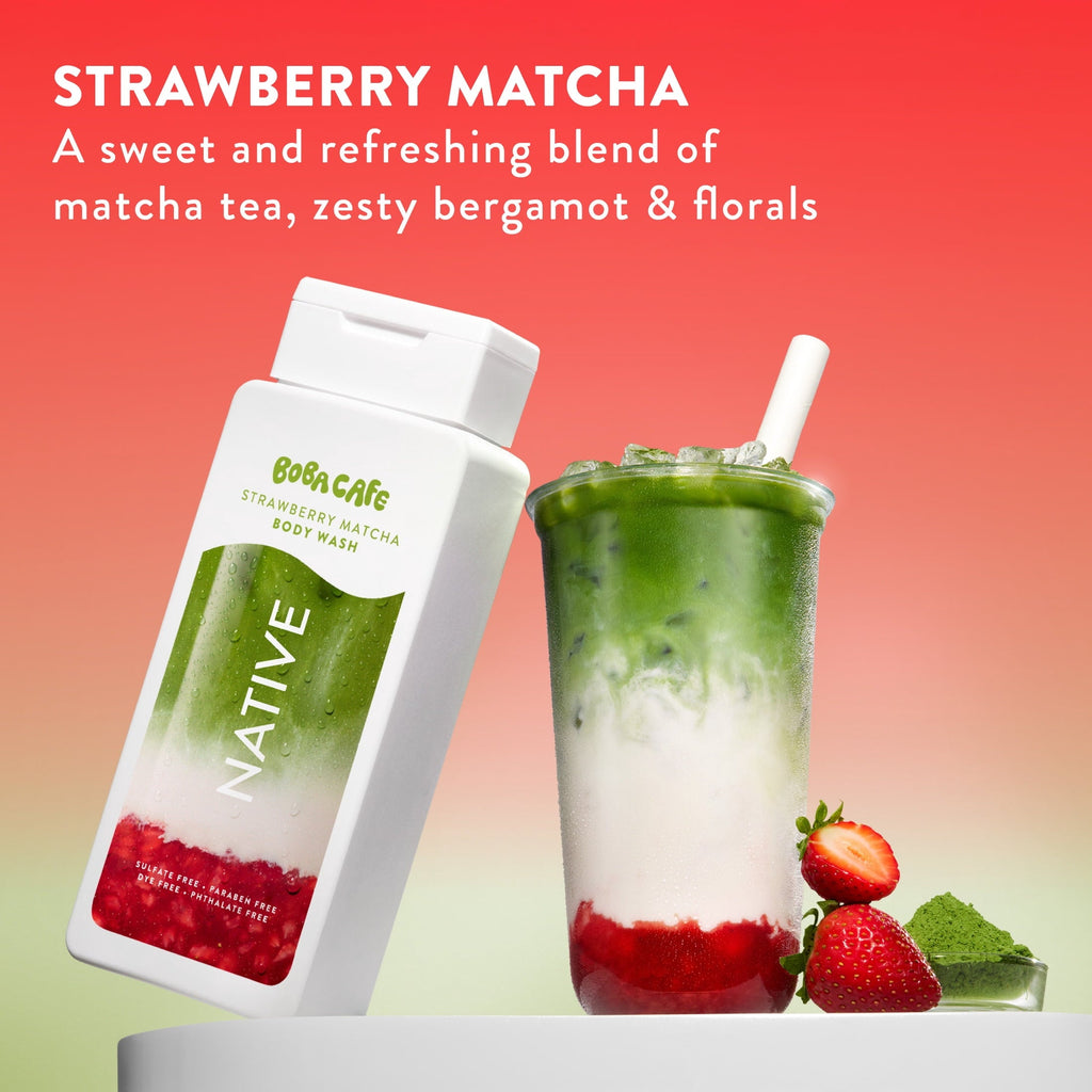 Body Wash, Limited Edition Berry Blossom Tea, Sulfate Free Body Wash for Women & Men, Boba Café, 18 fl oz