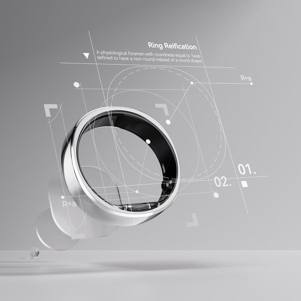 2 Ultra-Thin Smart Ring with Monitoring and Health Tracking (Size 11; Future Silver), 123031101