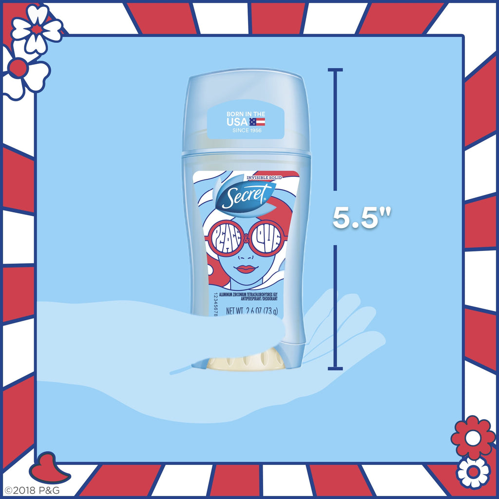 Invisible Solid Antiperspirant & Deodorant, Peace & Love, 2.6 oz