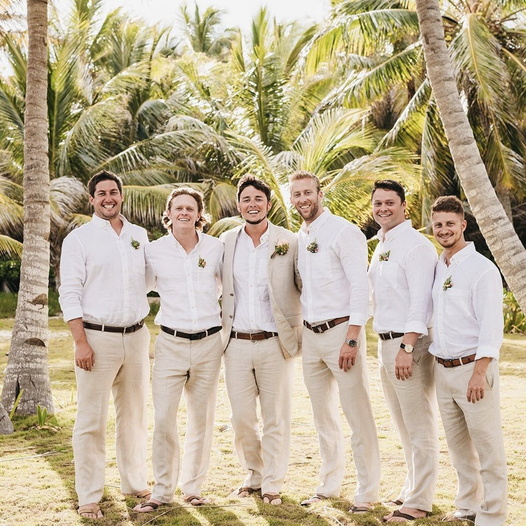 The Casa Blanca - Long Sleeve White Linen Shirt