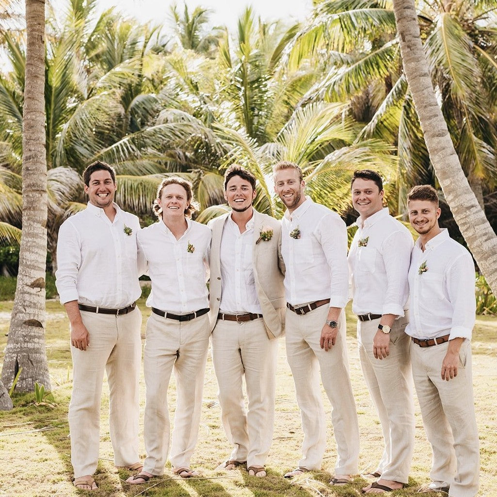 The Casa Blanca - Long Sleeve White Linen Shirt